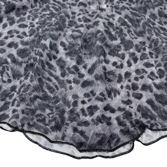 Bloch Ladies Janise Animal Print Mesh Pull On Skirt M Black Gray New - Picture 10 of 12